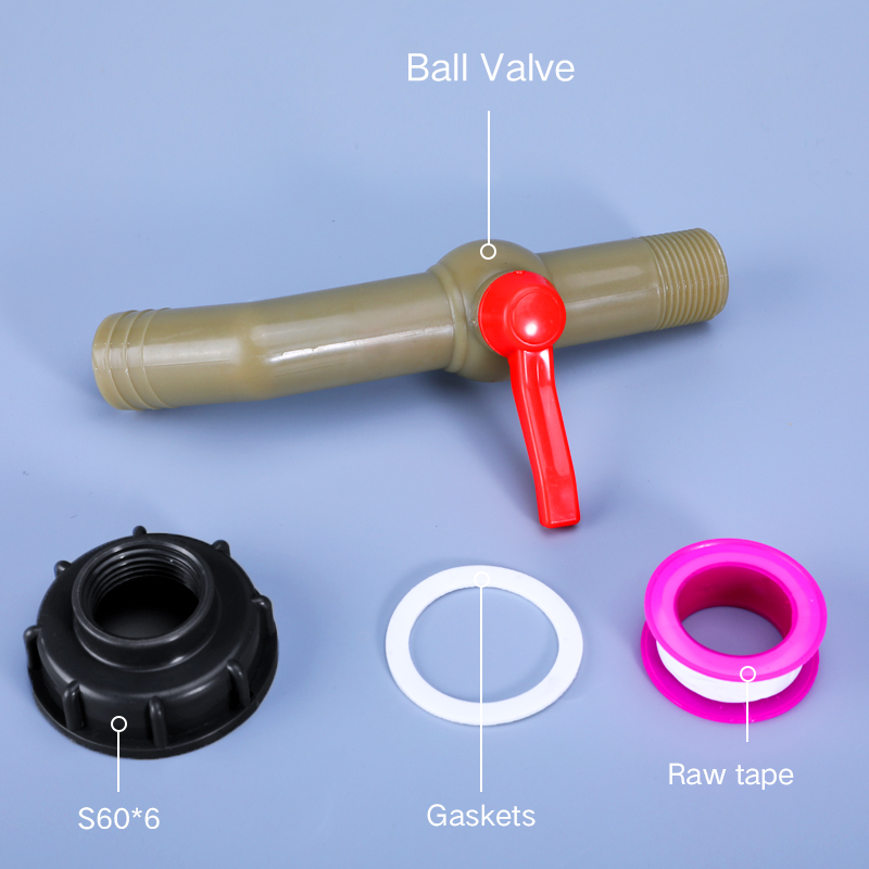 S60x6 IBC Tank Adapter Garden Hose Hose Faucet Lender Connector Mater Water Tank