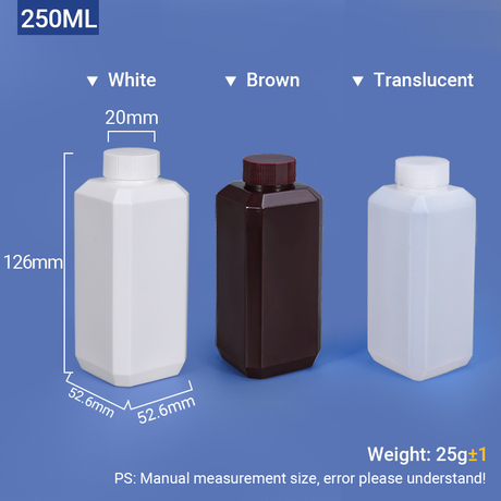 زجاجة HDPE سعة 250 مل مع غطاء لولبي 