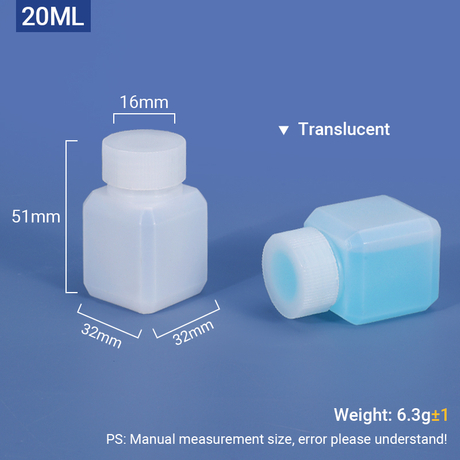زجاجة HDPE مربعة 20 مل للمواد الكيميائية