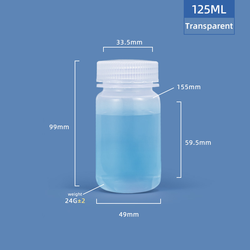 125 مل زجاجة بلاستيكية عريضة الرقبة PP/HDPE
