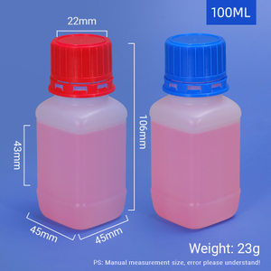 100 مل من زجاجة كاشف كيميائي كاشف كيميائي مع سدادة داخلية وقبعة برغي