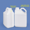 جركن بلاستيك مربع 5 لتر HDPE بمقبض كبير، غطاء لولبي، بطانة فويل، مانعة للتسرب للطلاء والمواد الكيميائية