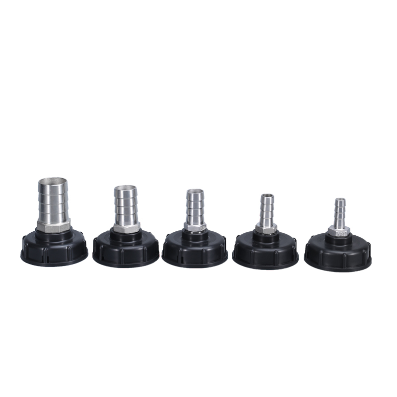 محول خزان المياه IBC 1/2 '3/4 ' 1 'تجهيزات أنابيب خرطوم الحديقة موصل التصريف S60X6