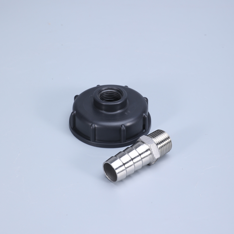 محول خزان المياه IBC 1/2 '3/4 ' 1 'تجهيزات أنابيب خرطوم الحديقة موصل التصريف S60X6