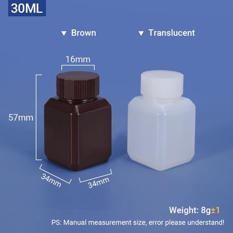 زجاجة HDPE مربعة 30 مل للمواد الكيميائية