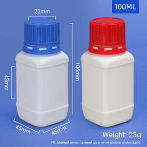 درجة مختبر سميكة تسرب تسرب 100 مل مربع عينة عينة زجاجة البلاستيك Vails لتخزين الكاشف الكيميائي