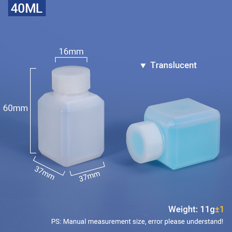 زجاجة HDPE مربعة 40 مل للمواد الكيميائية