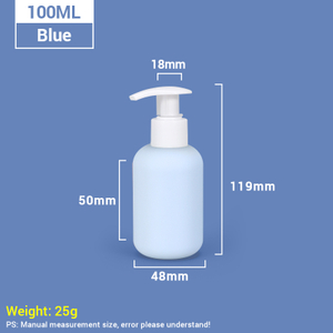 100 مل 3.4 أوقية زرقاء سفر حجم الشامبو البلاستيكي مع مضخة قفل الذات