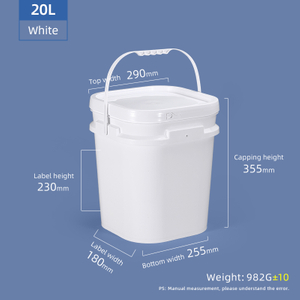 20L 2.1 جالون دلو بلاستيك مربع