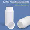 الجملة 2L زجاجة HDPE المفلورة مانعة للتسرب حاوية واسعة الفم للسوائل اللزجة والمذيبات العضوية