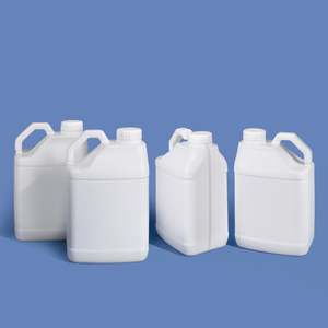 جركن بلاستيك مربع 5 لتر HDPE بمقبض كبير، غطاء لولبي، بطانة فويل، مانعة للتسرب للطلاء والمواد الكيميائية