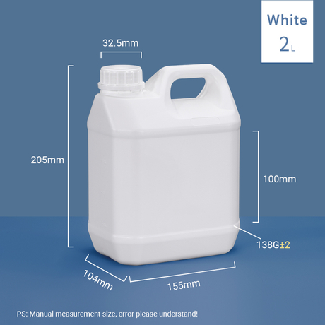 2L أباريق F-Style المفلورة المعتمدة من الأمم المتحدة علب جيري حاجز HDPE لتغليف المواد الكيميائية والمذيبات
