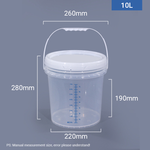 دلو قياس بلاستيكي متدرج للخلط سعة 10 لتر