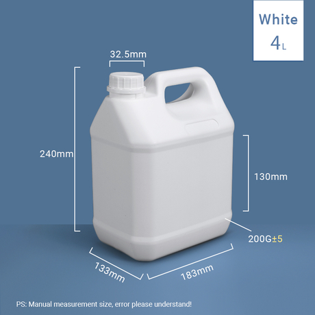 4 لتر من أباريق F-Style المفلورة المعتمدة من الأمم المتحدة علب جيري حاجز HDPE لتغليف المواد الكيميائية والمذيبات