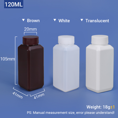 زجاجة HDPE سعة 120 مل مع غطاء لولبي