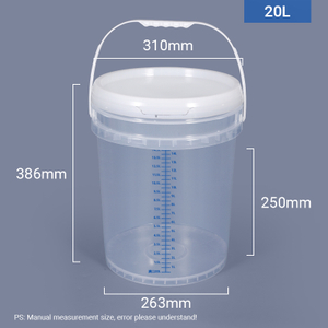 دلو قياس بلاستيكي متدرج للخلط سعة 20 لتر