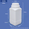 White-1000ml 1L زجاجة HDPE مربعة عريض 