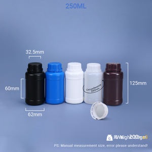 زجاجة بلاستيكية HDPE سعة 250 مل مع غطاء TE وغطاء قياس