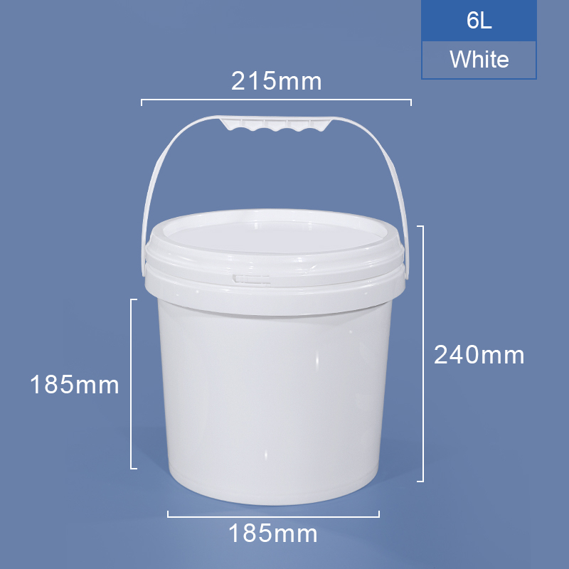 6L دلو بلاستيكي مع مقبض الغطاء