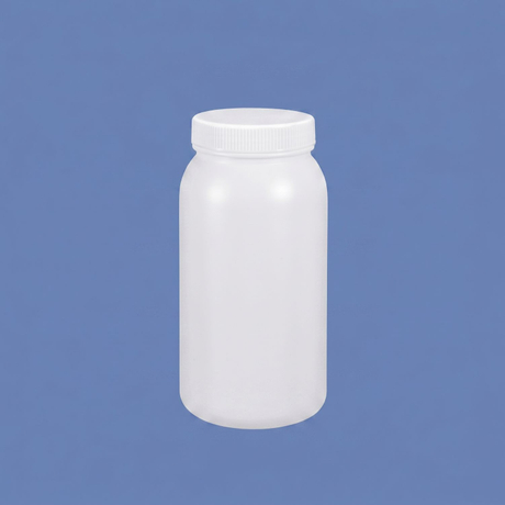 1L HDPE Wide Mouth Plastic Bottle with Inner Cap Leakproof for Chemical Lab Use