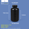 زجاجة بلاستيكية ذات فتحة واسعة سعة 1 لتر HDPE مع خط مقياس وغطاء داخلي